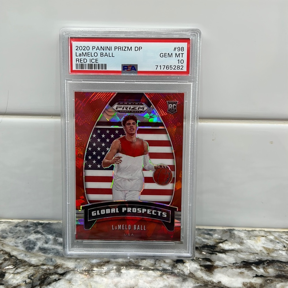 PANINI PRIZM DP LaMELO BALL - RED ICE - GEM MINT PSA 10